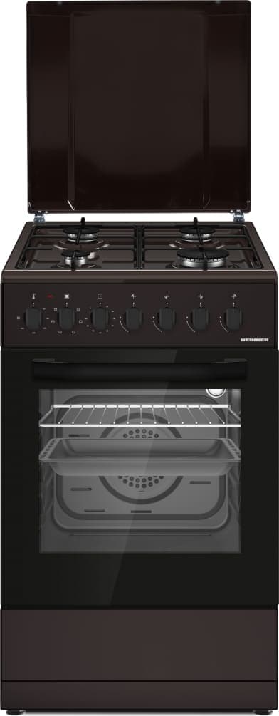 Kombinuota dujinė viryklė HFSC-S60LITGC-BRW HEINNER