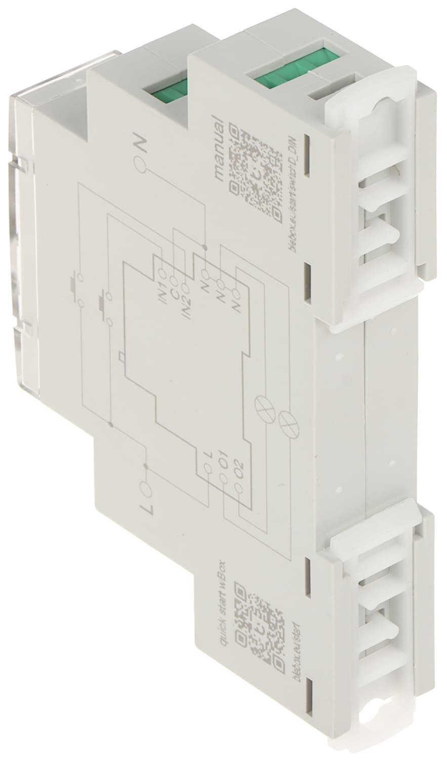 DVIGUBAS SUMANUS JUNGIKLIS SWITCHBOX-D-DIN/BLEBOX Wi-Fi, 230 V AC