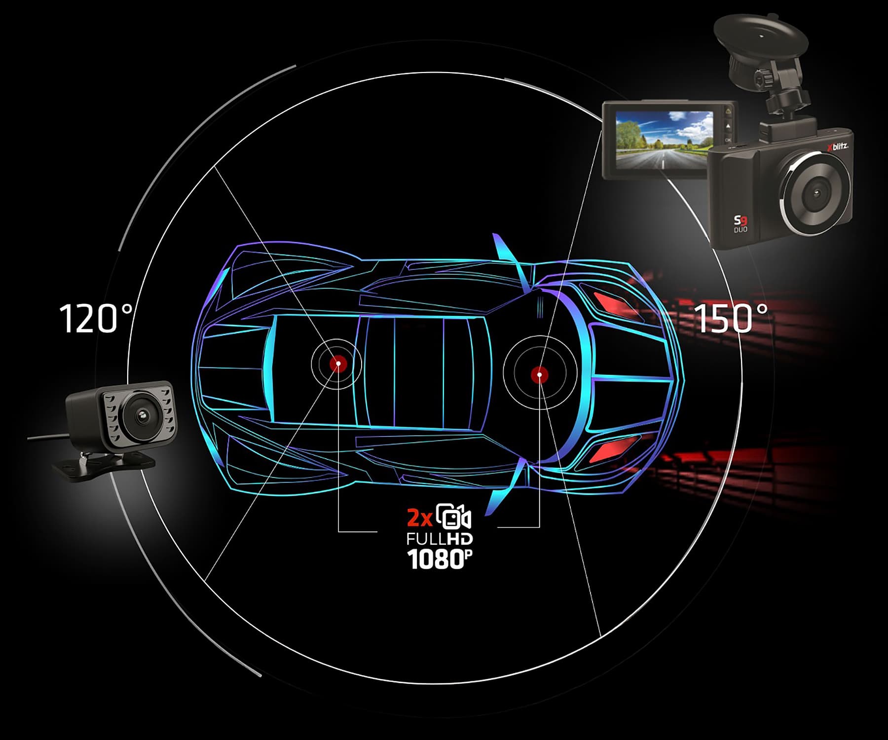 AUTOMOBILIŲ VAIZDO ĮRAŠYMO ĮRENGINYS XB-S10-DUO Xblitz