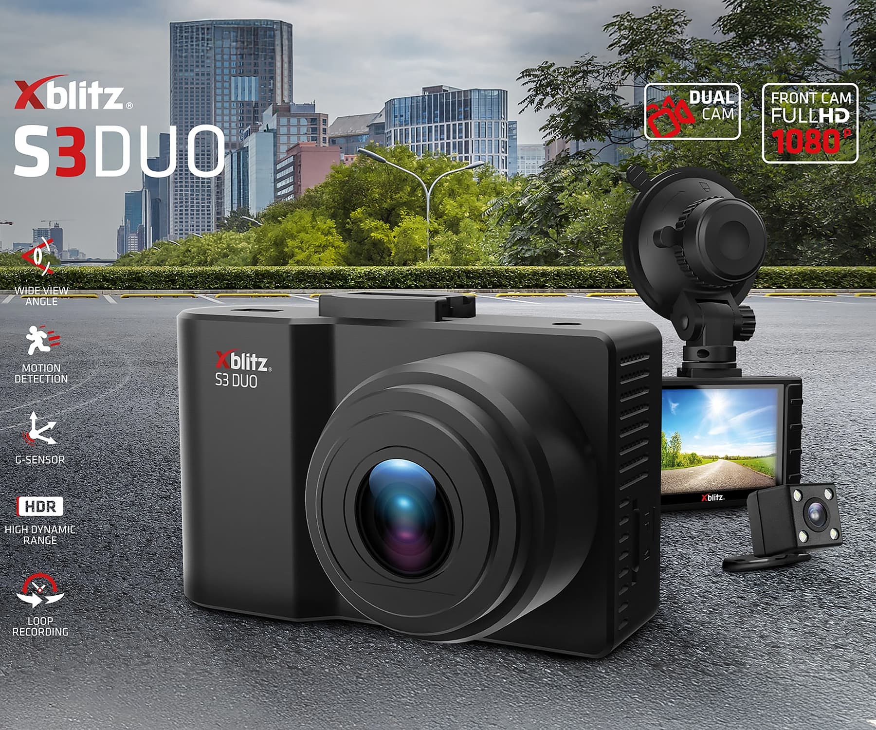 AUTOMOBILIŲ VAIZDO ĮRAŠYMO ĮRENGINYS XB-S3-DUO Xblitz