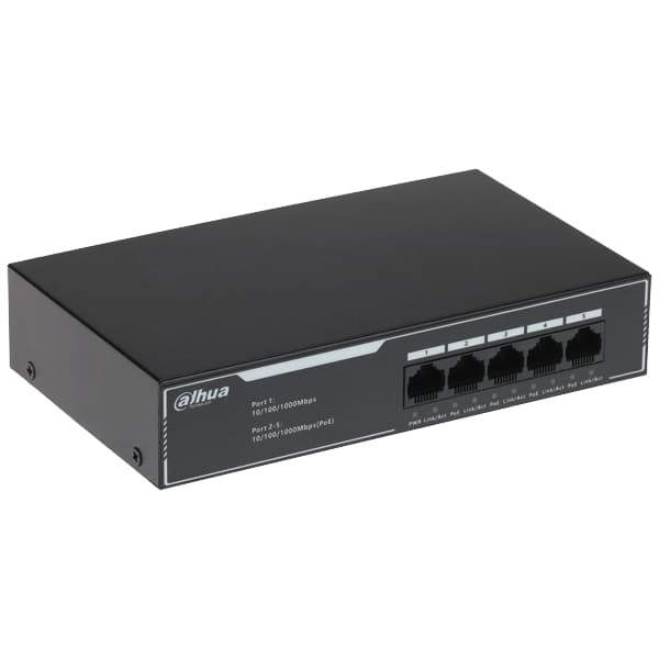SWITCH POE SG1005LP 5 PRIEVADŲ, 4 PoE DAHUA
