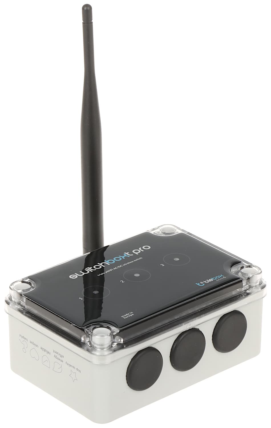 TRIGUBAS IŠMANUS JUNGIKLIS SWITCHBOX-T-PRO/BLEBOX Wi-Fi, 230 V AC