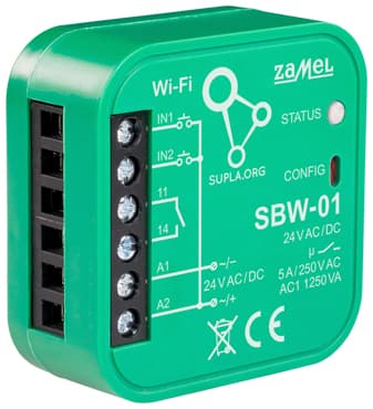 IŠMANUS VARTŲ IR DURŲ VALDIKLIS SBW-01 Wi-Fi, SUPLA 24 V AC/DC ZAMEL