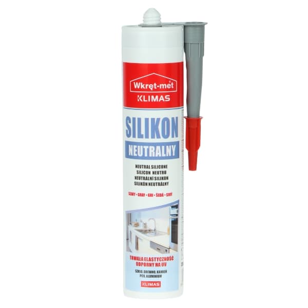 NEUTRALUS SILIKONAS SNE-310-SZ UŽTAISAS 310 ml PILKAS WKRĘT-MET KLIMAS