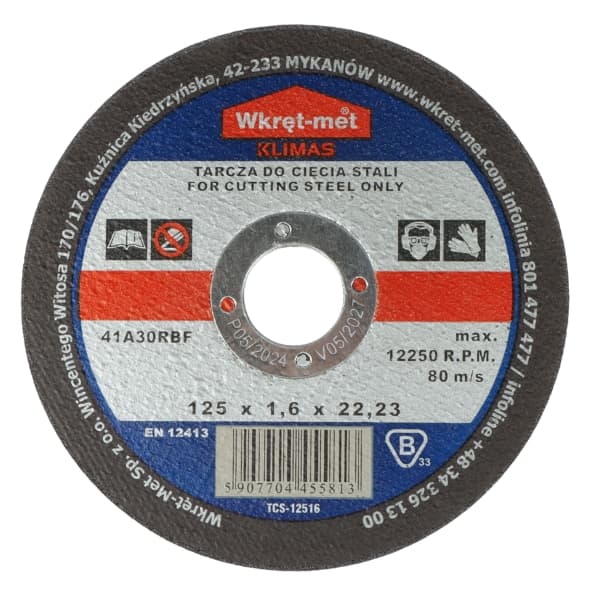 KORUNDO DISKAS PLIENUI PJAUTI TCS-12516 125 mm WKRĘT-MET KLIMAS
