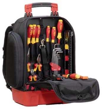 KUPRINĖ SU ĮRANKIAIS ELEKTRIKAMS WH-BACKPACK/E/45528 WIHA