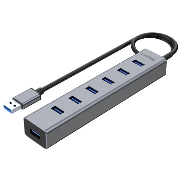 HUB USB 3.0 Y-3090-EU + MAITINIMO ŠALTINIS, 40 cm UNITEK