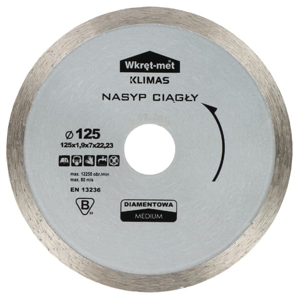 NUOLATINIS DEIMANTINIS PEILIS, SKIRTAS PJAUTI DRĖGNUOJU BŪDU TDP-125M 125 mm WKRĘT-MET KLIMAS