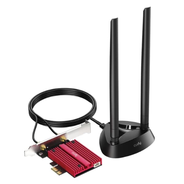 TINKLO KORTELĖ WI-FI 7 PCIE WE9300S 2.4 GHz, 5 GHz, 6 GHz 688 Mbps + 2882 Mbps + 5760 Mbps Wi-Fi 7 CUDY