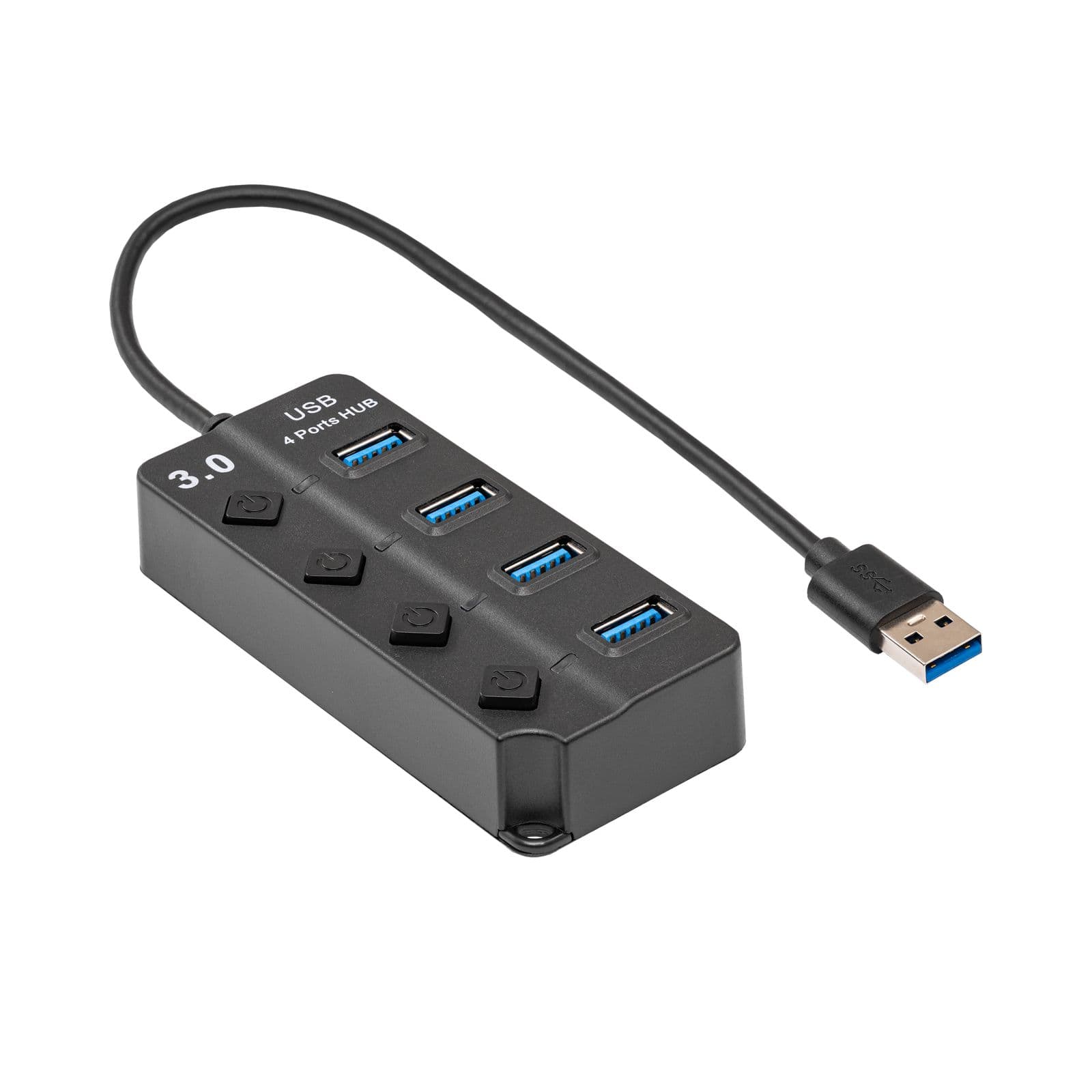Hub USB Akyga AK- AD-33 aktyvus USB A (m) / 4x USB A (f) jungikliai ver. 3.0 15cm