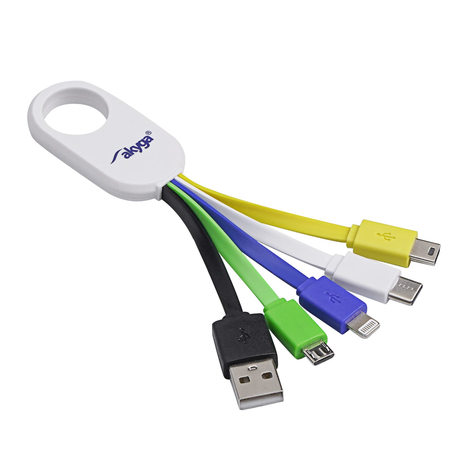 Adapterio kabelis 5in1 Akyga AK-AD-51 USB A / USB tipas C / micro USB B / mini USB B / Thunderbolt
