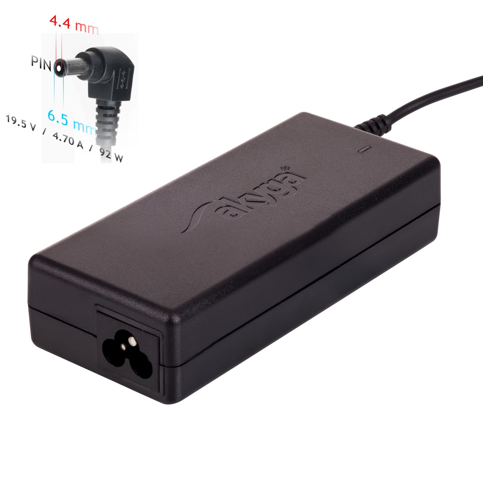 Notebook power supply Akyga AK-ND-20 19.5V / 4.7A 92W 6.5 x 4.4 mm + pin SONY 1.2m