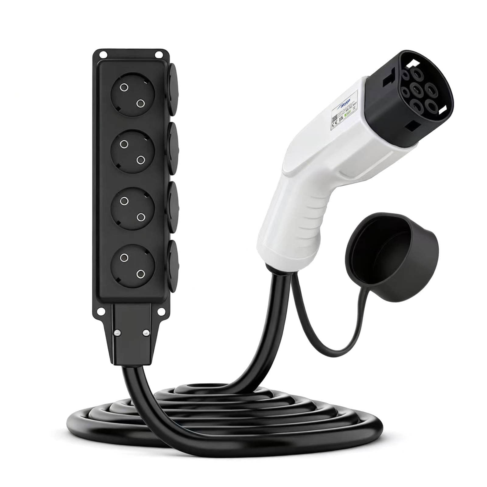Adapter V2L for celectric cars Akyga AK-SC-E27 Type2 / 4x Schuko 16A 3m