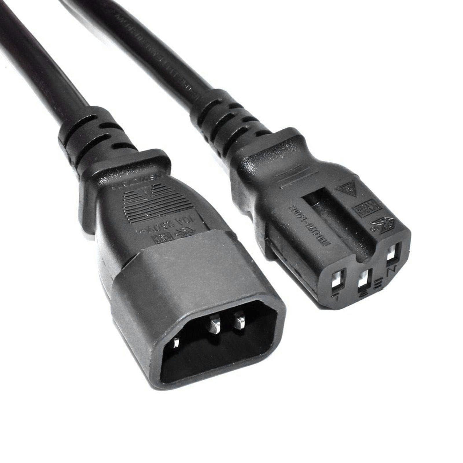 Serverio išplėstinės galios kabelis Agyga AK- UP-05 CU 3x1mm ² IEC C14 / IEC C15 1 m