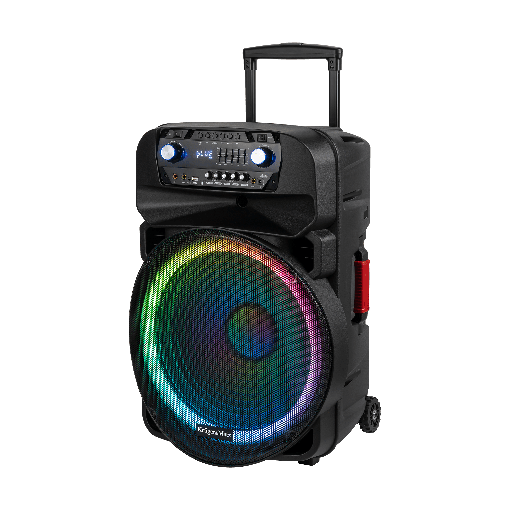 Aktyvus garsiakalbis kolonėlė (su 2 UHF belaidžiai mikrofonai, SD, BluetoOth, FM, USB, LED) 60 Watt