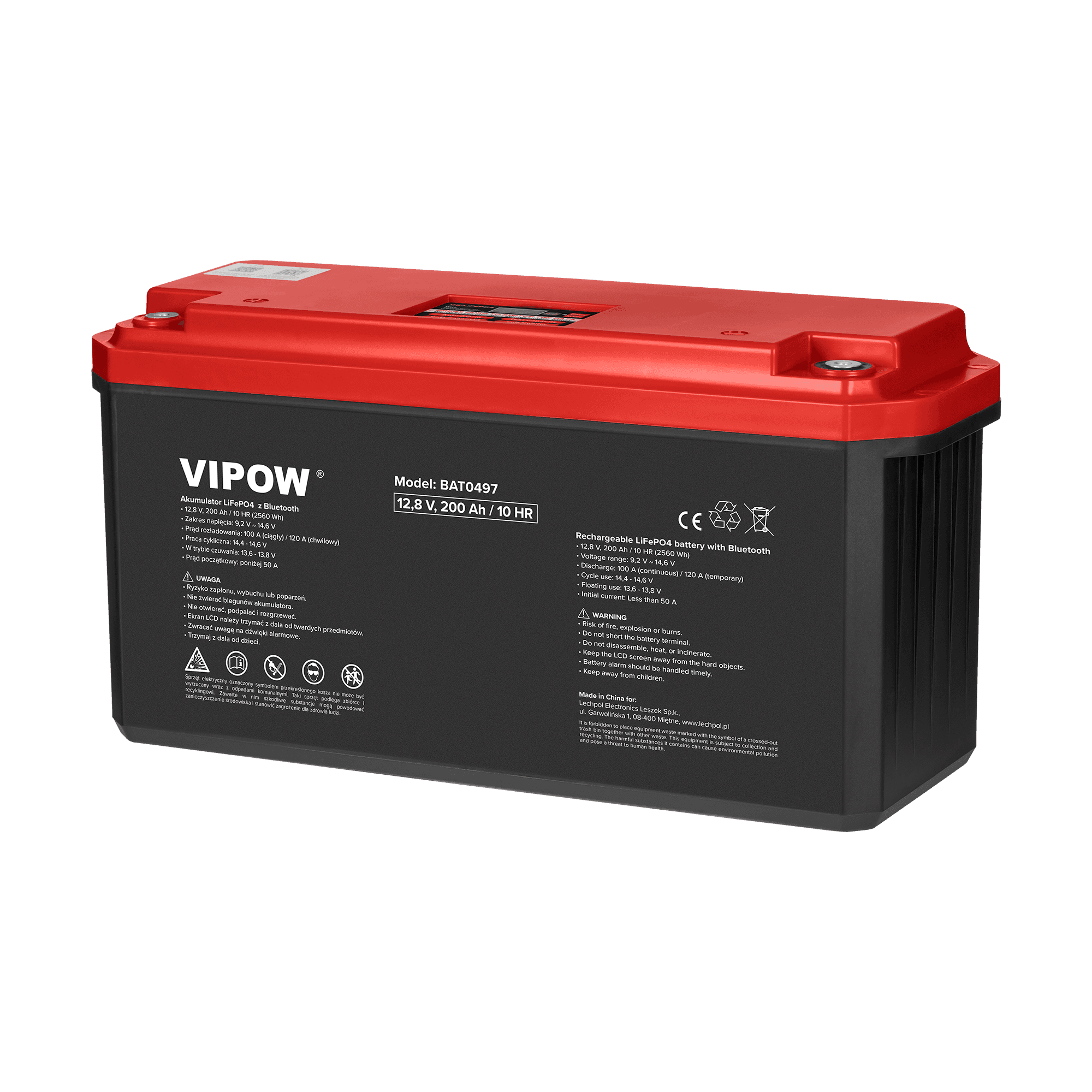 Akumulator żelowy LiFePO4 Bluetooth 200Ah BMS
