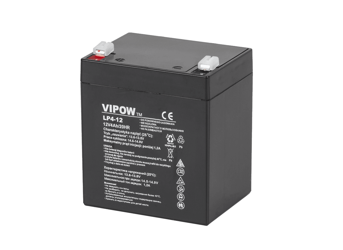 VIPOW 12V 4.0Ah gelio akumuliatorius