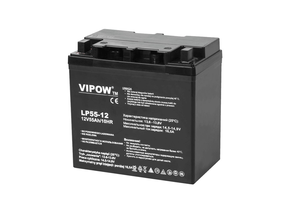 Akumulator żelowy VIPOW 12V 55Ah