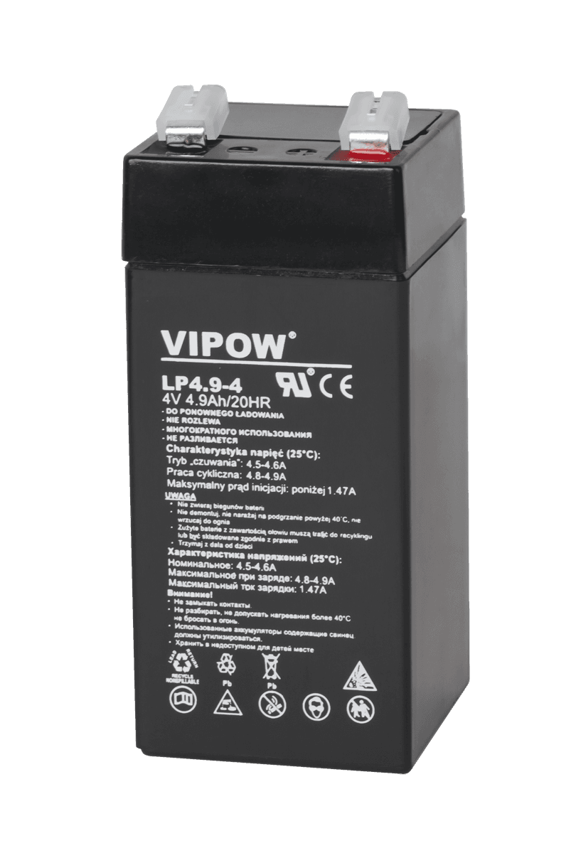 VIPOW 4V 4.9Ah gelio akumuliatorius