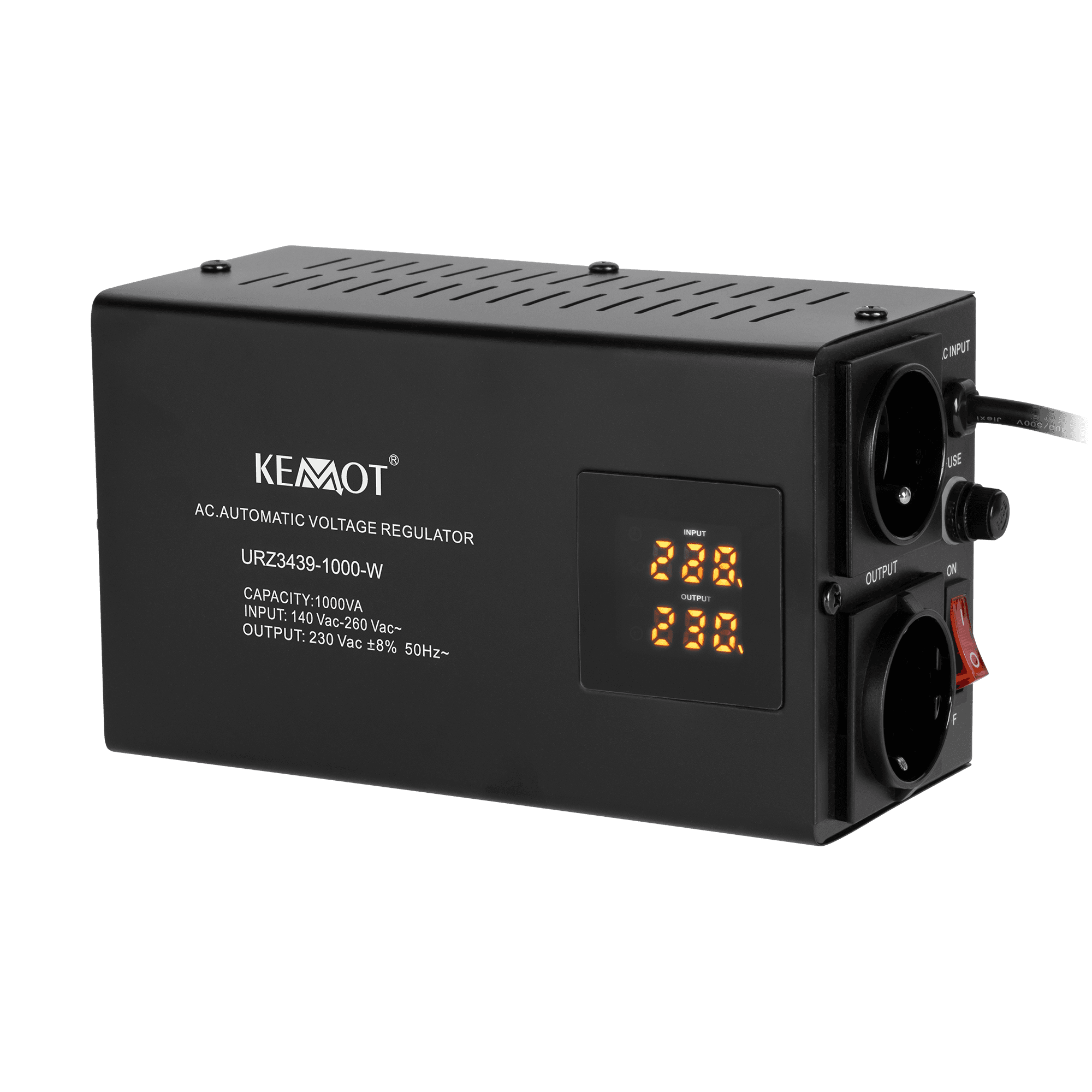 Automatinis įtampos stabilizatorius KEMOT SER-1000-W, tikslumas 8%