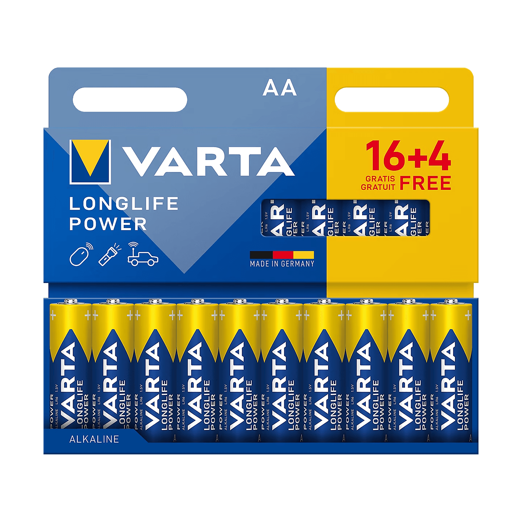 Bateria alkaiczna VARTA LR06 Longlife Power 16+4/blist.