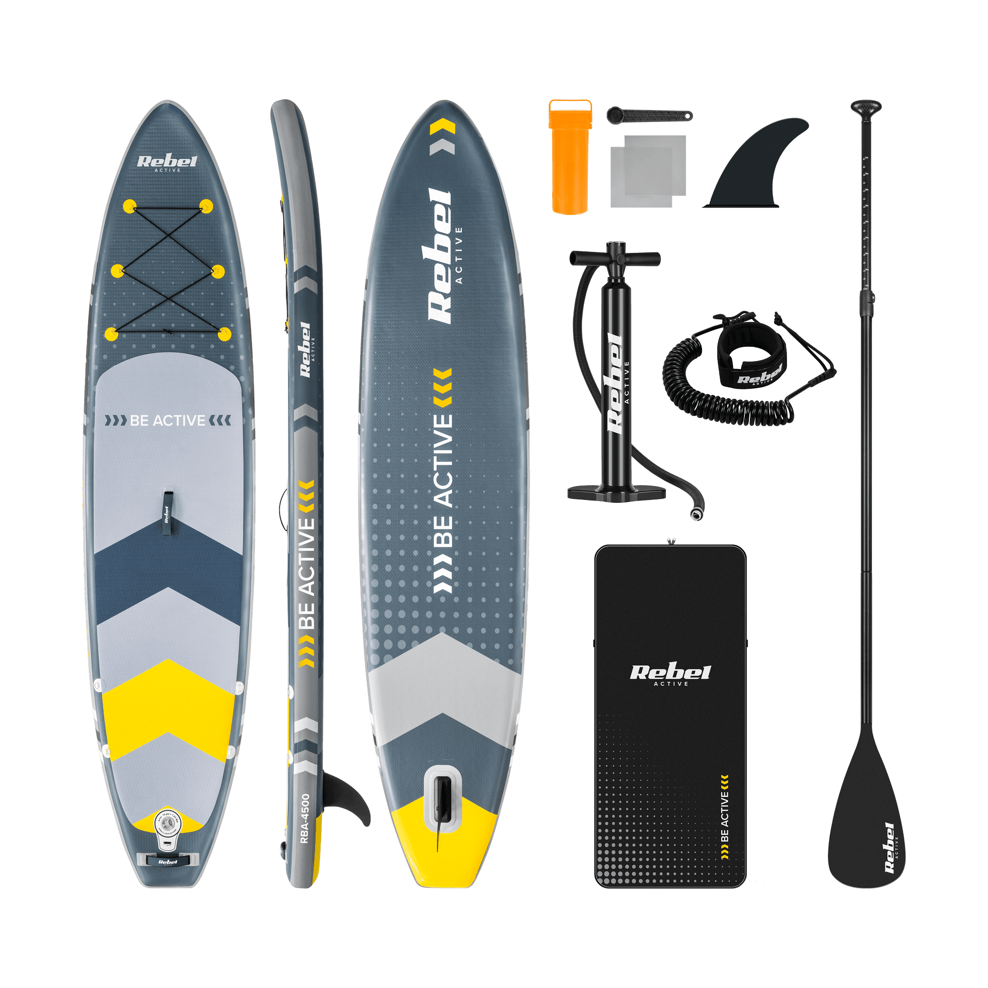 SUP plokštės REBEL FAKTIŠKAI pumpuojamas 350x81x15cm, nustatytas