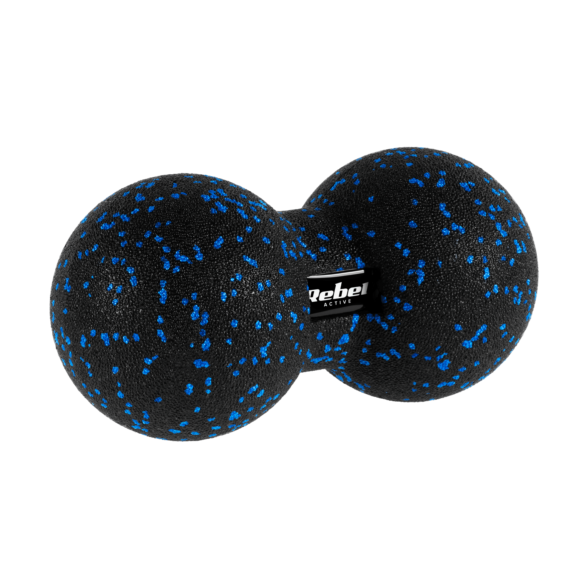 Duoball podwójna piłka do masażu 12cm, kolor czarno-niebieski, materiał EPP, REBEL ACTIVE