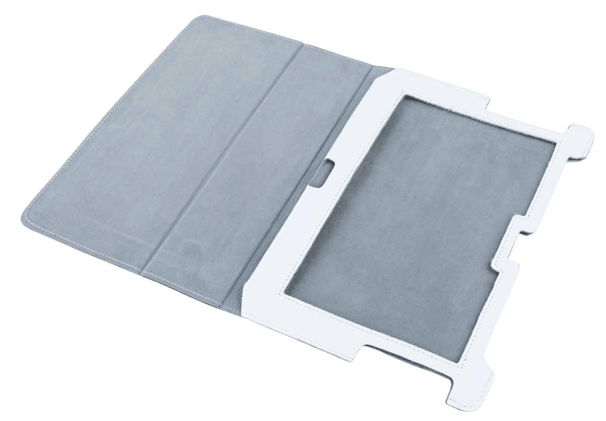 Baltas dėklas skirtas Samsung Galaxy Tab P5100 (natūralios odos)