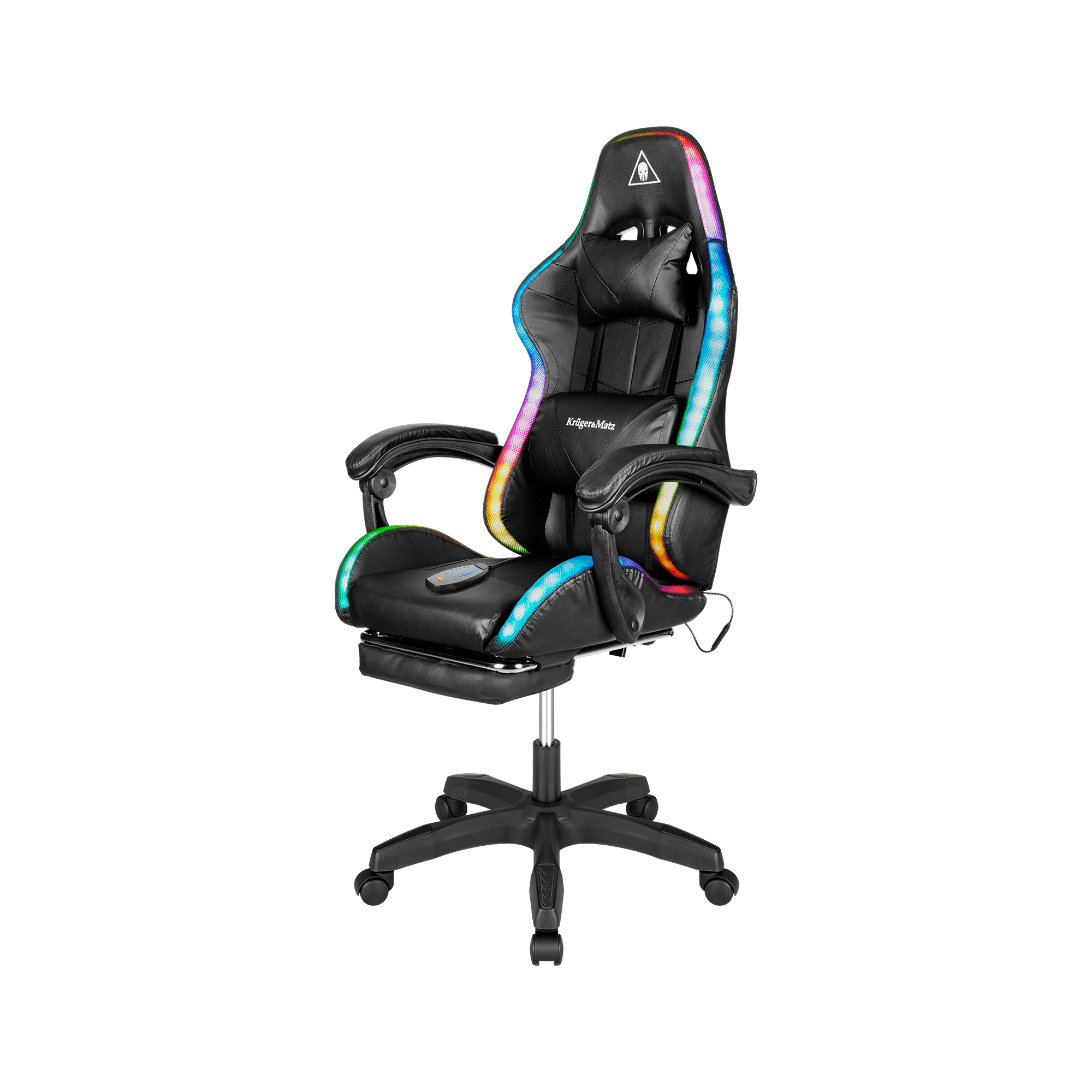 Fotel gamingowy Kruger&Matz GX-150 Czarny LED 7-punktowy masaż