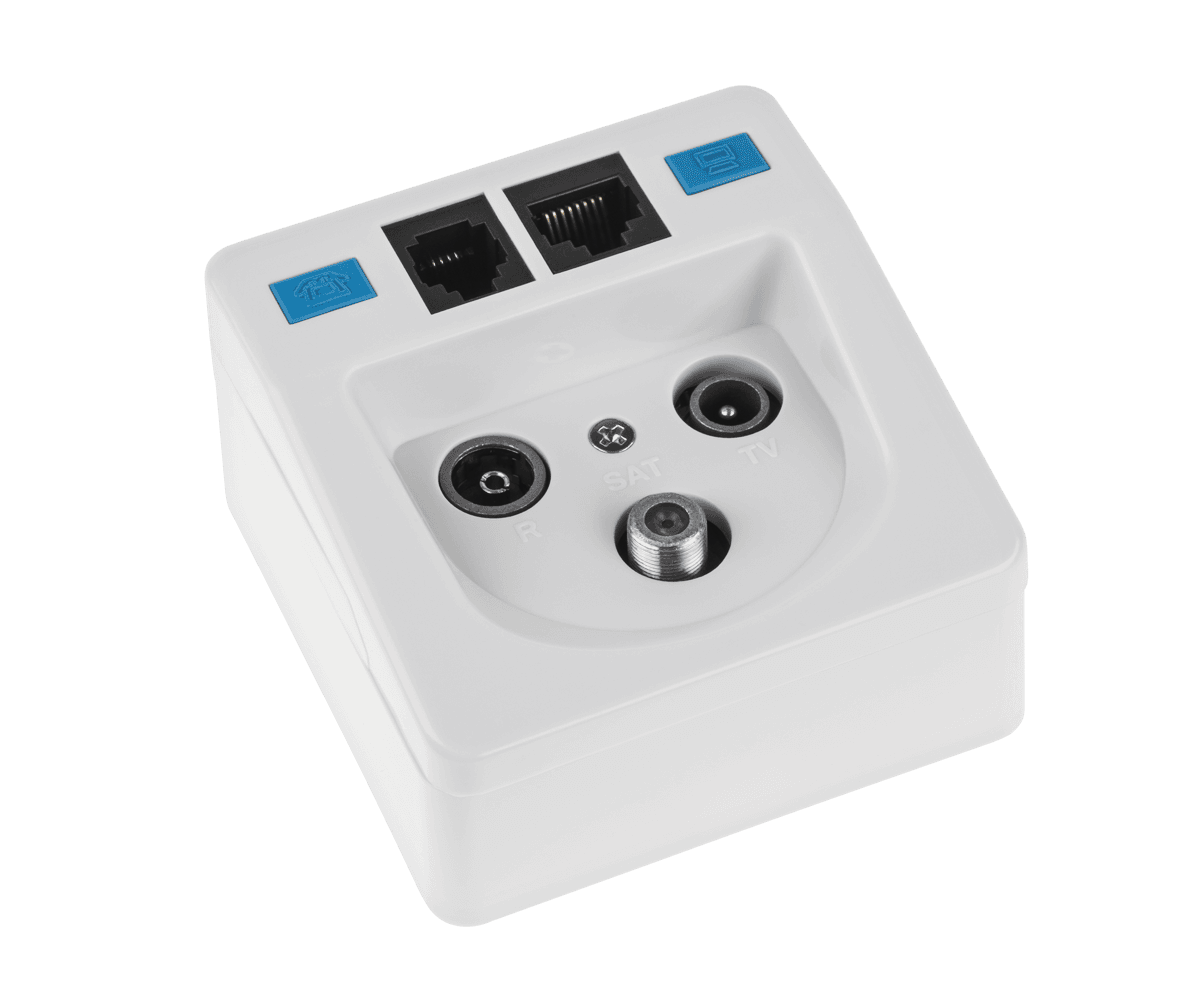 Gniazdo abonenckie RTV-SAT-RJ11-RJ45 BX300