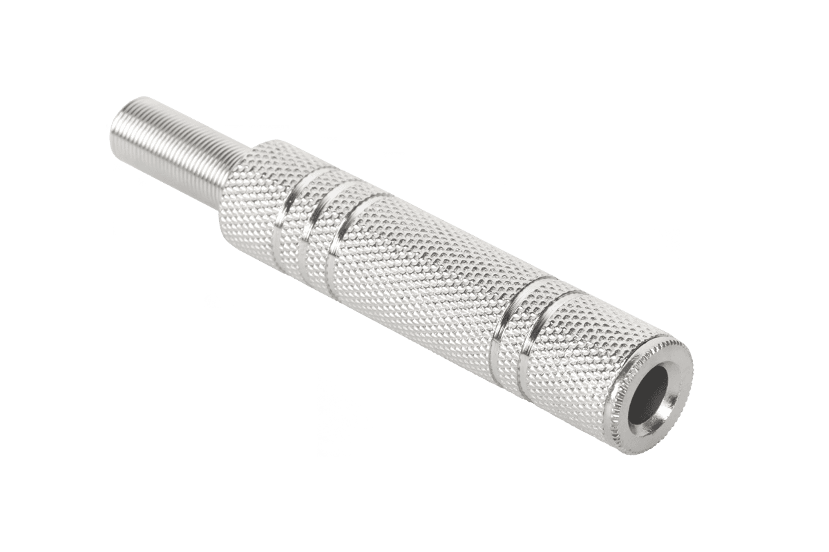 Jungiamasis lizdas 6.3 mm stereo formos, metalinis, padengtas nikeliu
