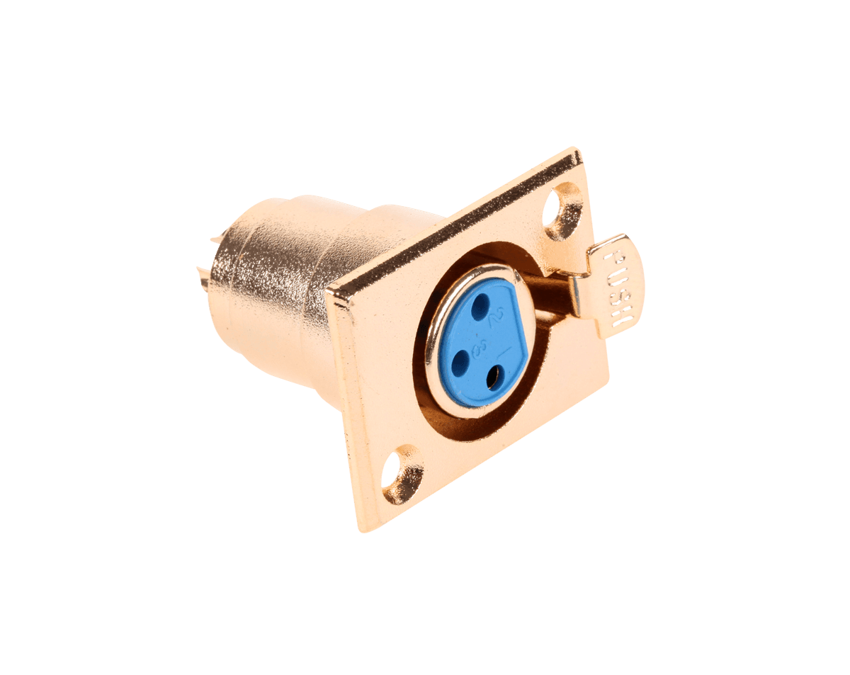 Moteris aukso mikrofono lizdai