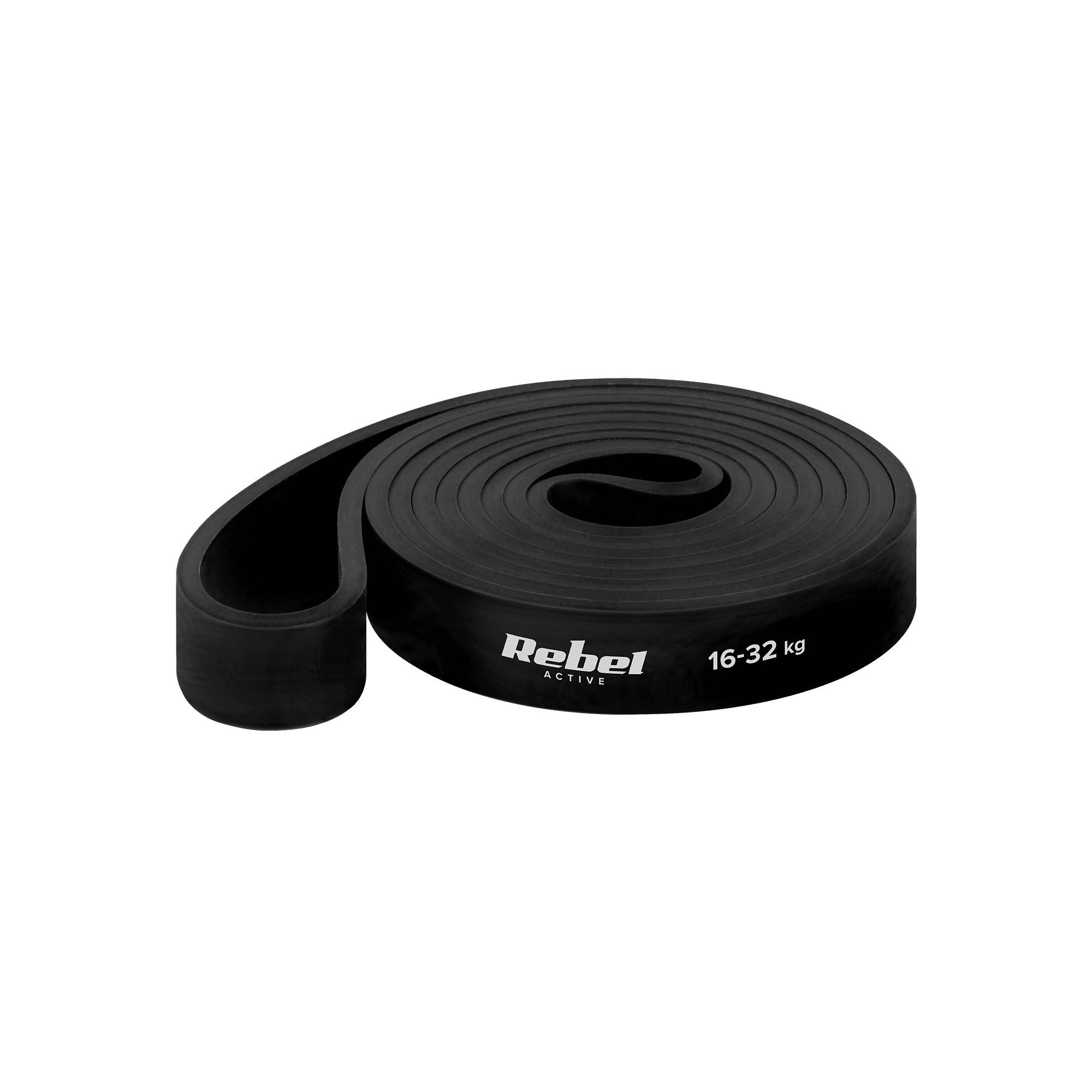TPE pratybų guma - Power Band PT3, juoda 16- 32 kg REBEL ACTIVE