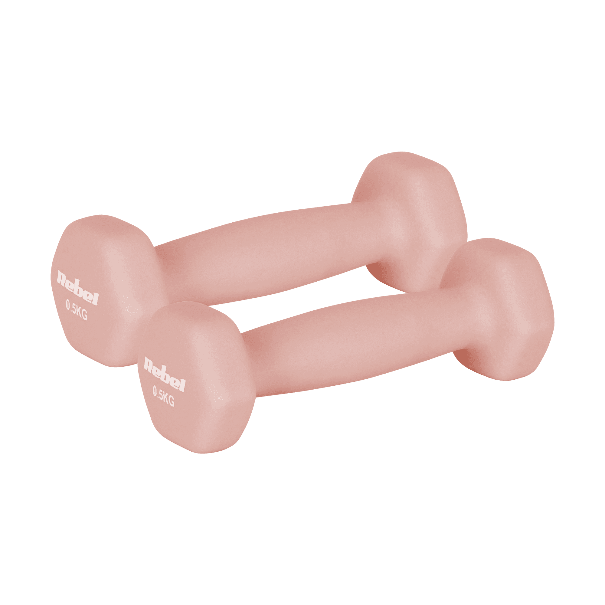Hantelki żeliwne neoprenowe HEX 2x0.5kg, REBEL ACTIVE