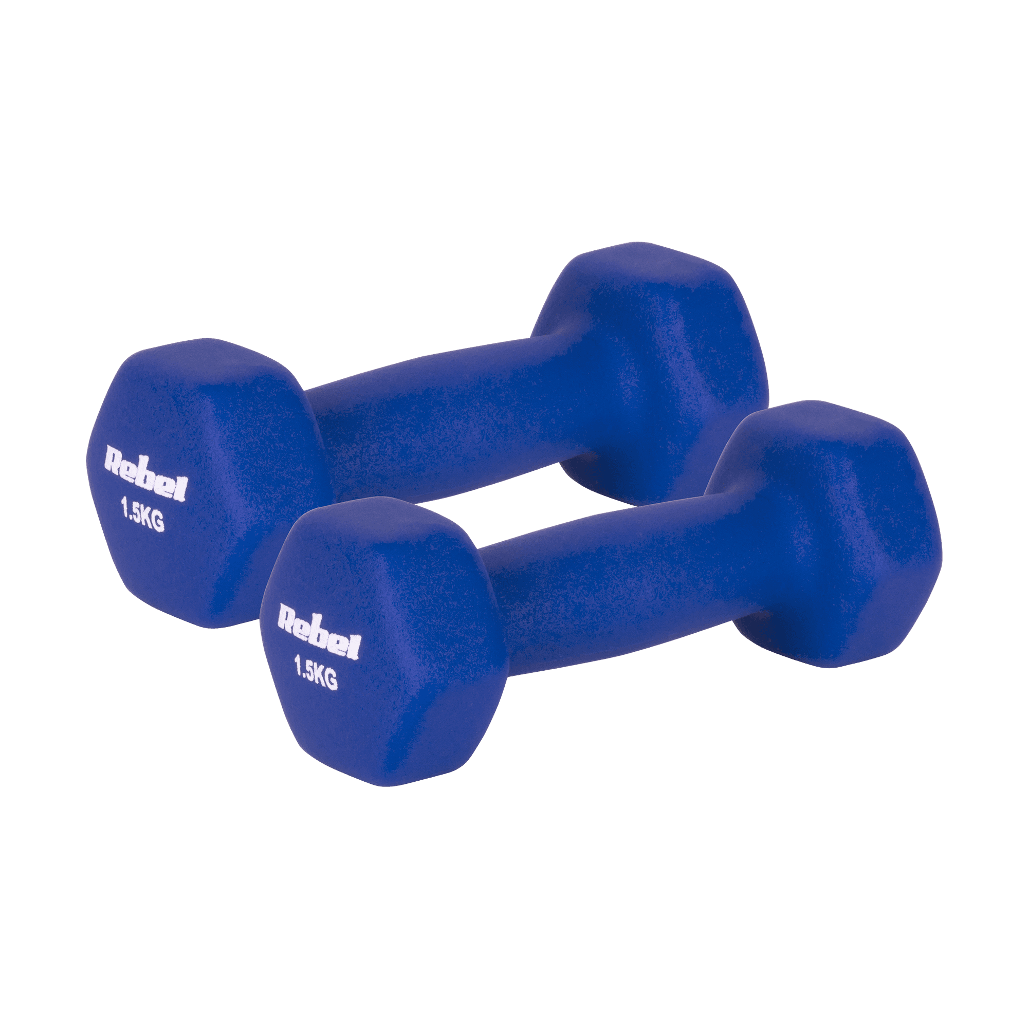 Hantelki żeliwne neoprenowe HEX 2x1.5kg, REBEL ACTIVE