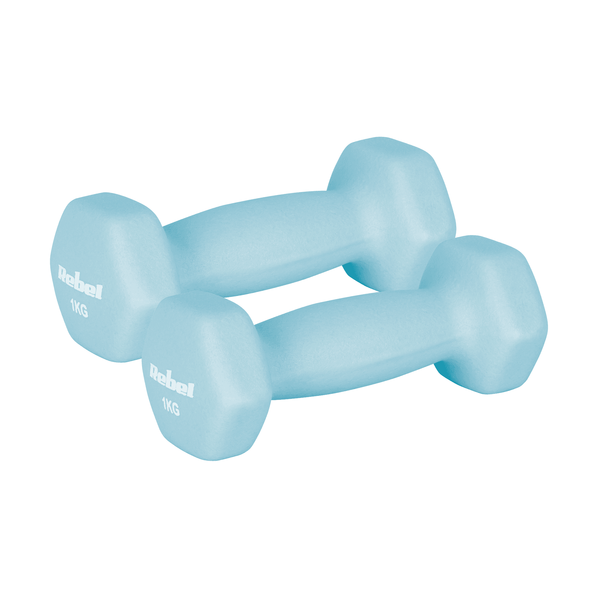 Hantelki żeliwne neoprenowe HEX 2x1kg, REBEL ACTIVE