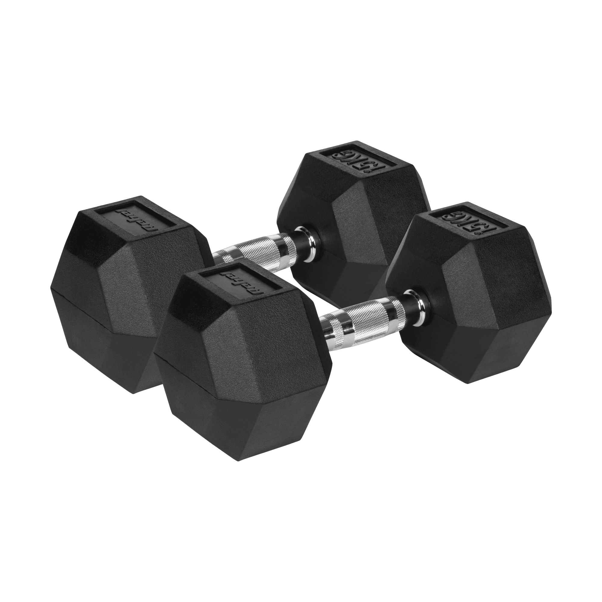 Cast geležies dumbbels gumizuotas HEX 2x15 kg RBEL ACTIVE