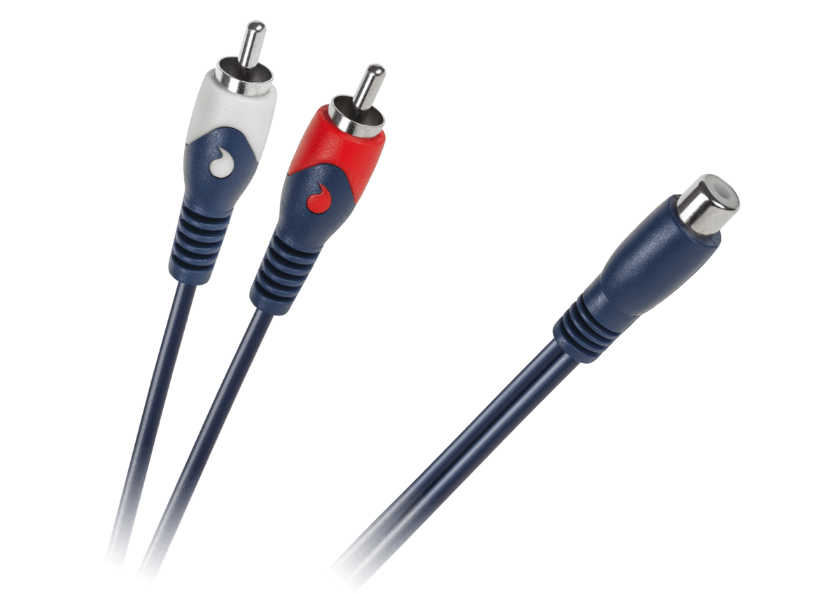 Kabel 1 x RCA gniazdo - 2 wtyki RCA 0.2m