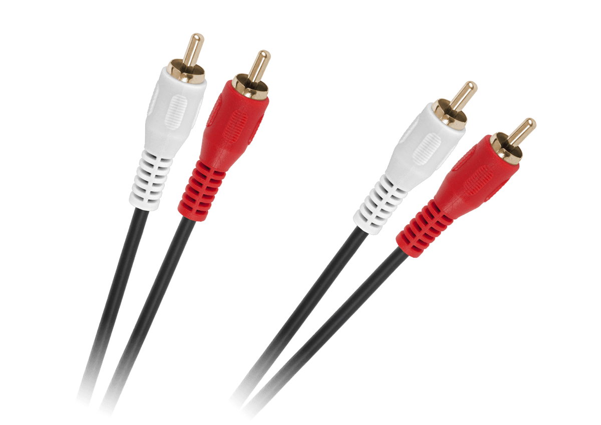 Kabel 2 x RCA - 2 x RCA 1,5m czarny 4mm