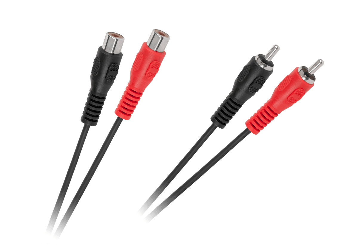 Kabel 2 x RCA wtyk - 2 x RCA gniazdo 3m