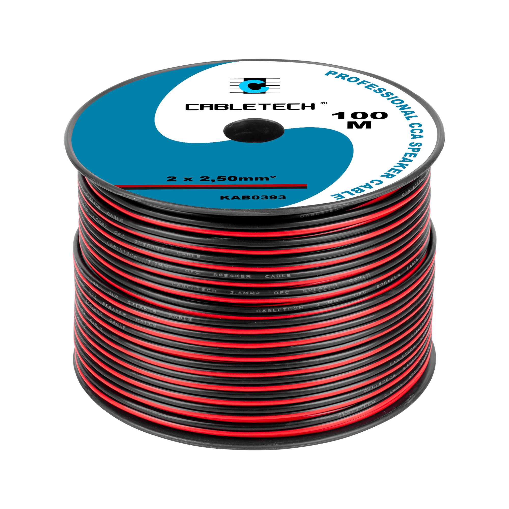 Kabel głośnikowy CCA 2.5mm czarno-czerwony