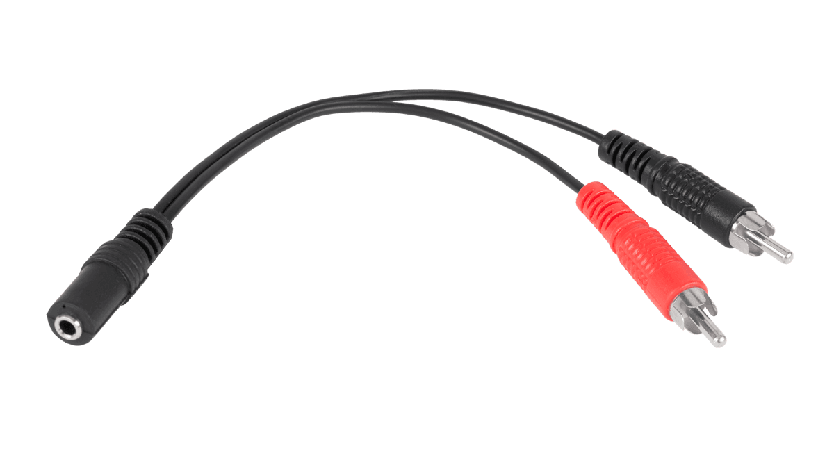 Kabel gniazdo jack 3.5-2xRCA 20cm