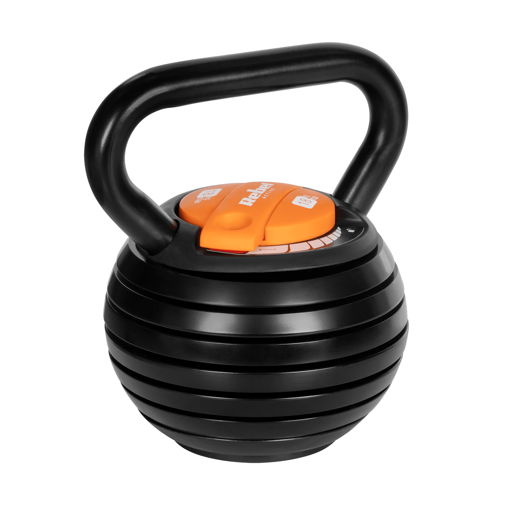 Kettlebell żeliwny automatyczny regulowany 18 kg REBEL ACTIVE