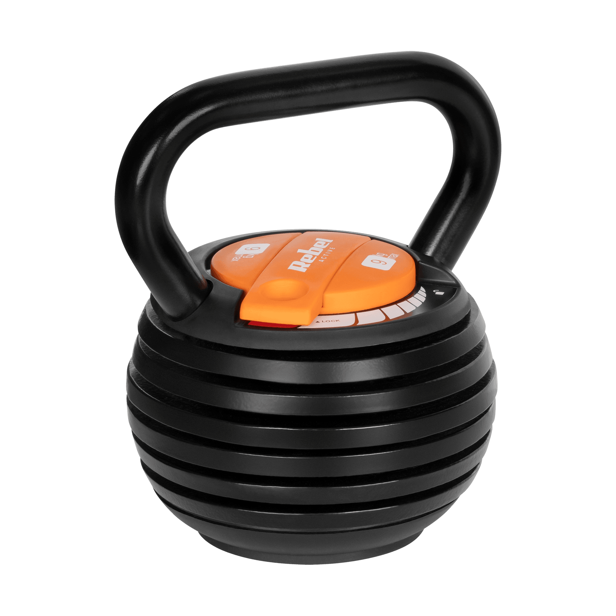 Kettlebell żeliwny automatyczny regulowany 9 kg, REBEL ACTIVE