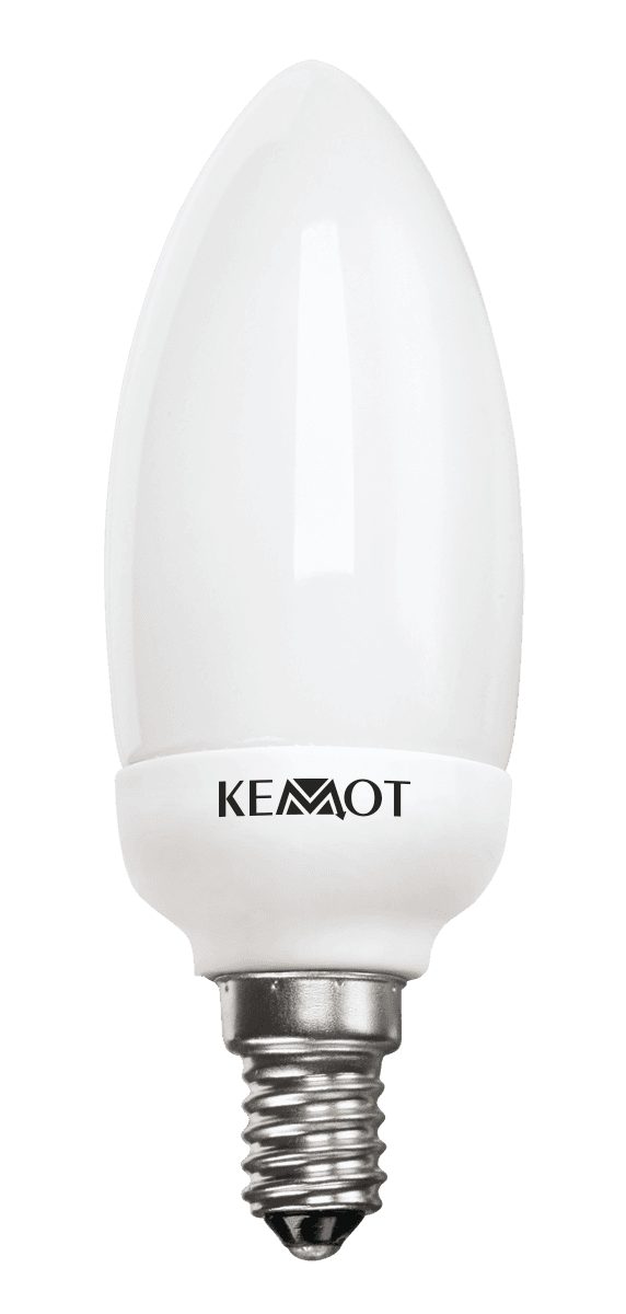 Kompaktowa lampa fluorescencyjna świeca 7W E14, 2700K