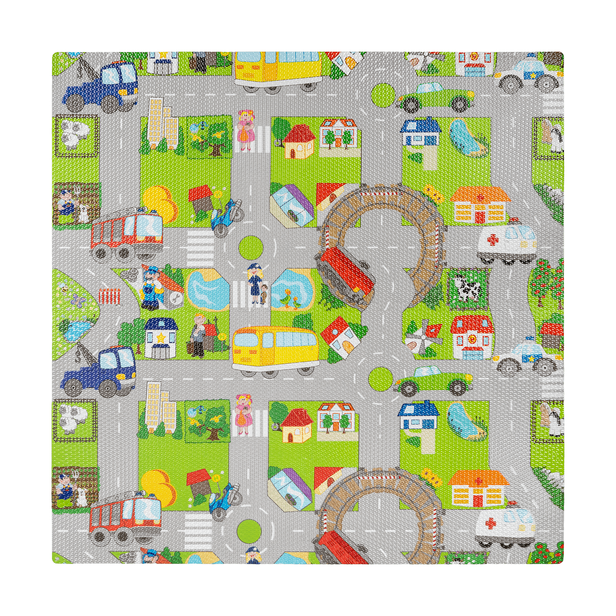Mokomasis kilimėlis vaikams, galvosūkis 120 x 120 cm, automobiliai