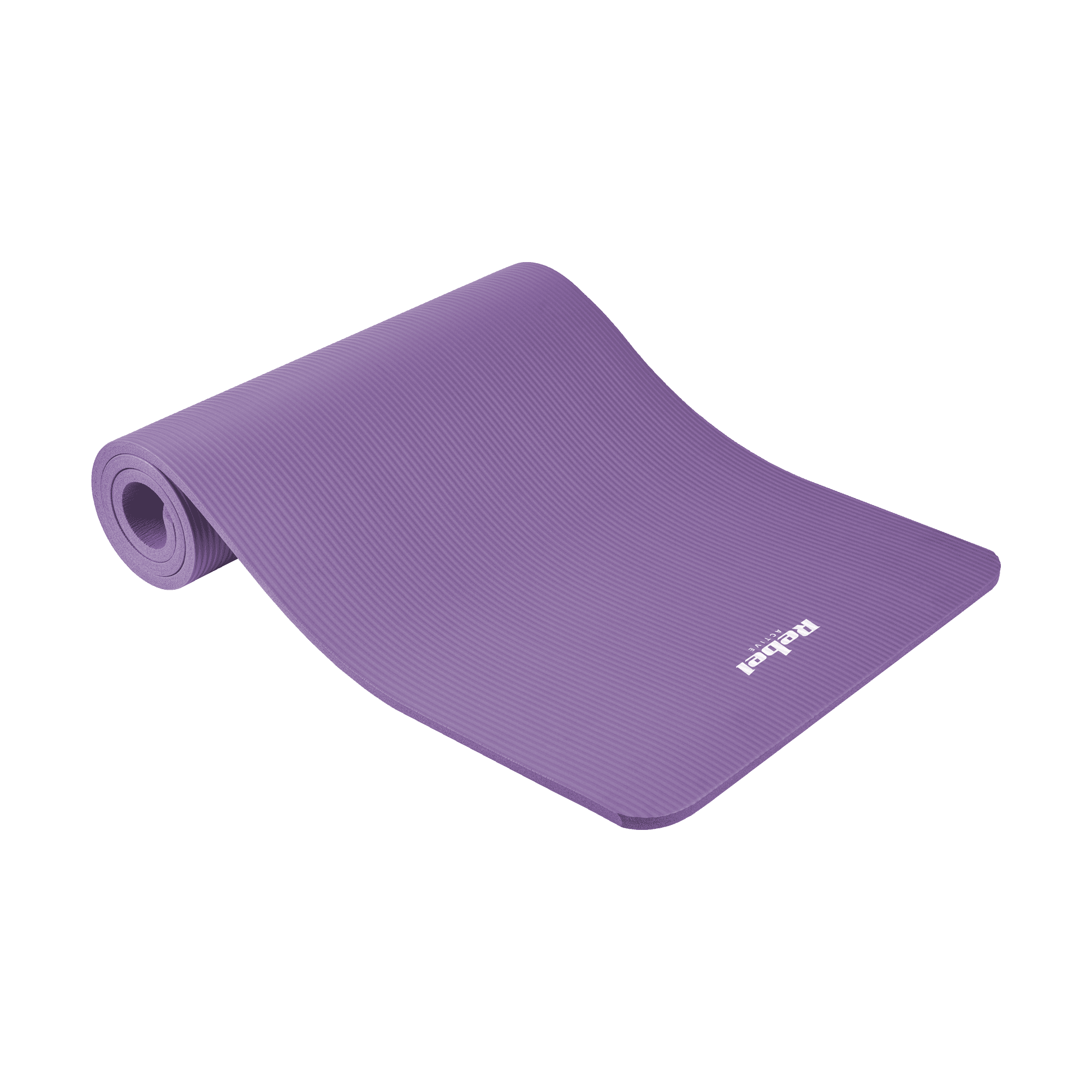 Mata gimnastyczna do ćwiczeń joga, pilates, fitness, 183x61cm, grubość 1.5cm, materiał NBR, fioletowa, REBEL ACTIVE