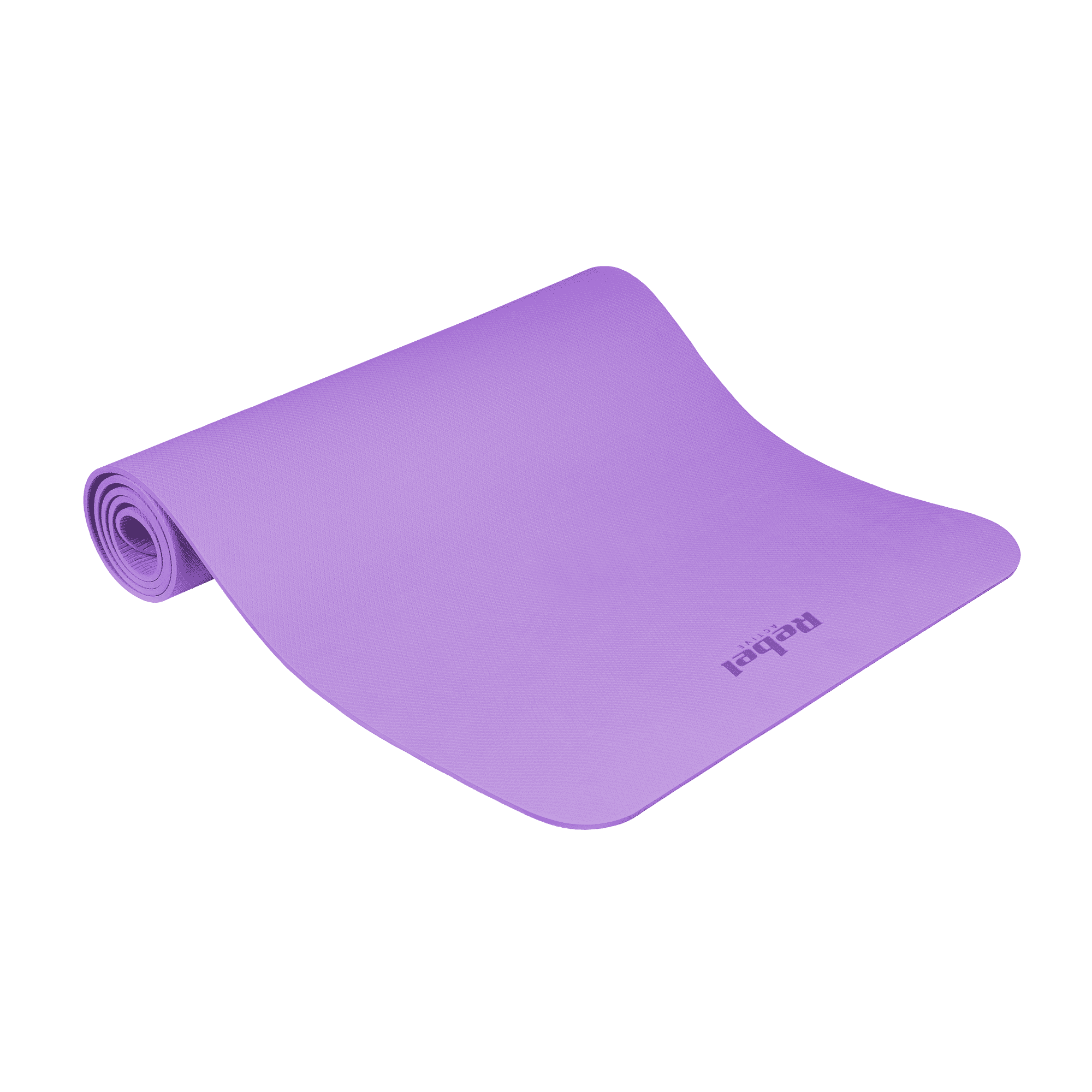 Mata gimnastyczna do ćwiczeń joga, pilates, fitness, 183x61cm, grubość 1cm, materiał TPE, fioletowa, REBEL ACTIVE