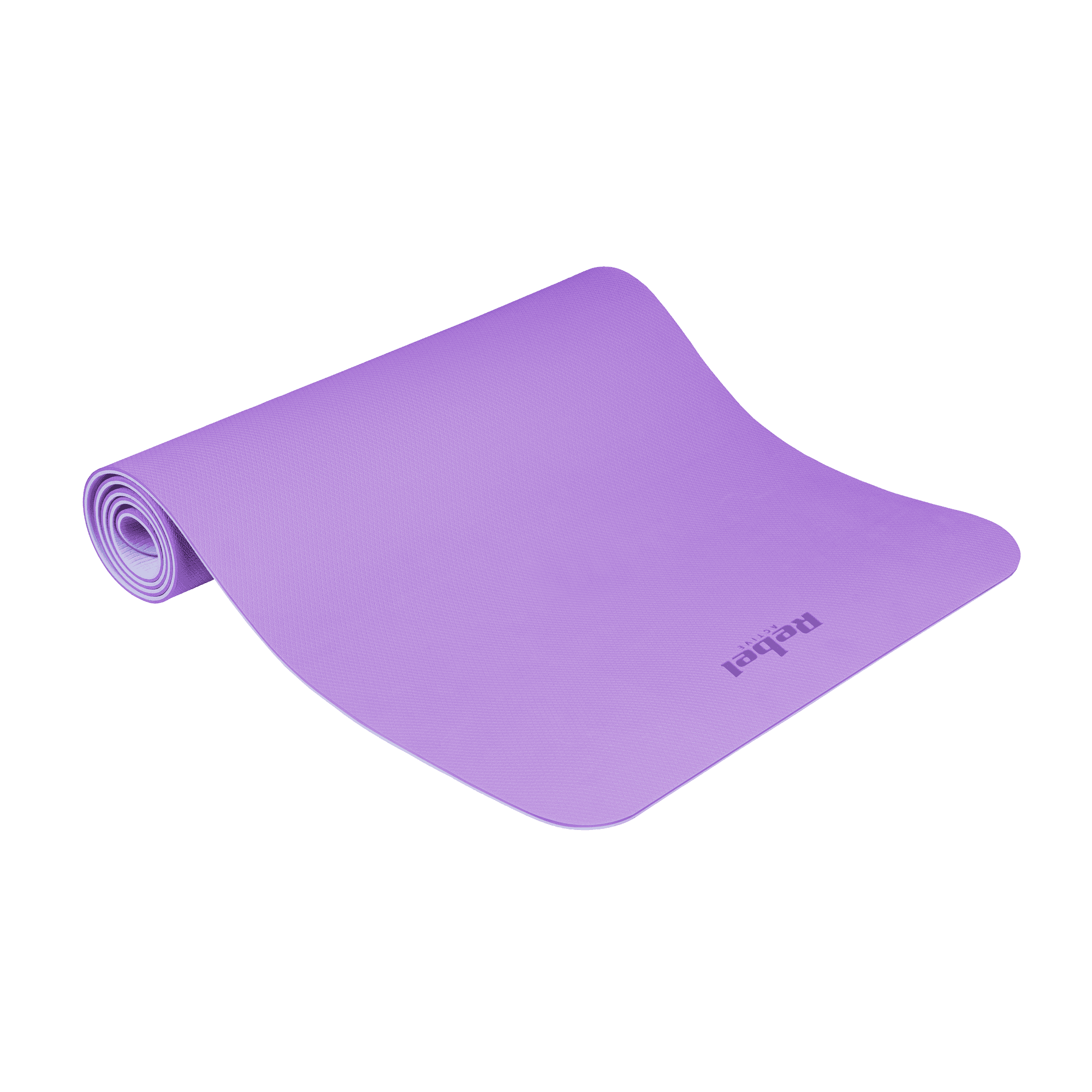 Mata gimnastyczna do ćwiczeń joga, pilates, fitness, 183x61cm, grubość 1cm, materiał TPE, fioletowa, REBEL ACTIVE