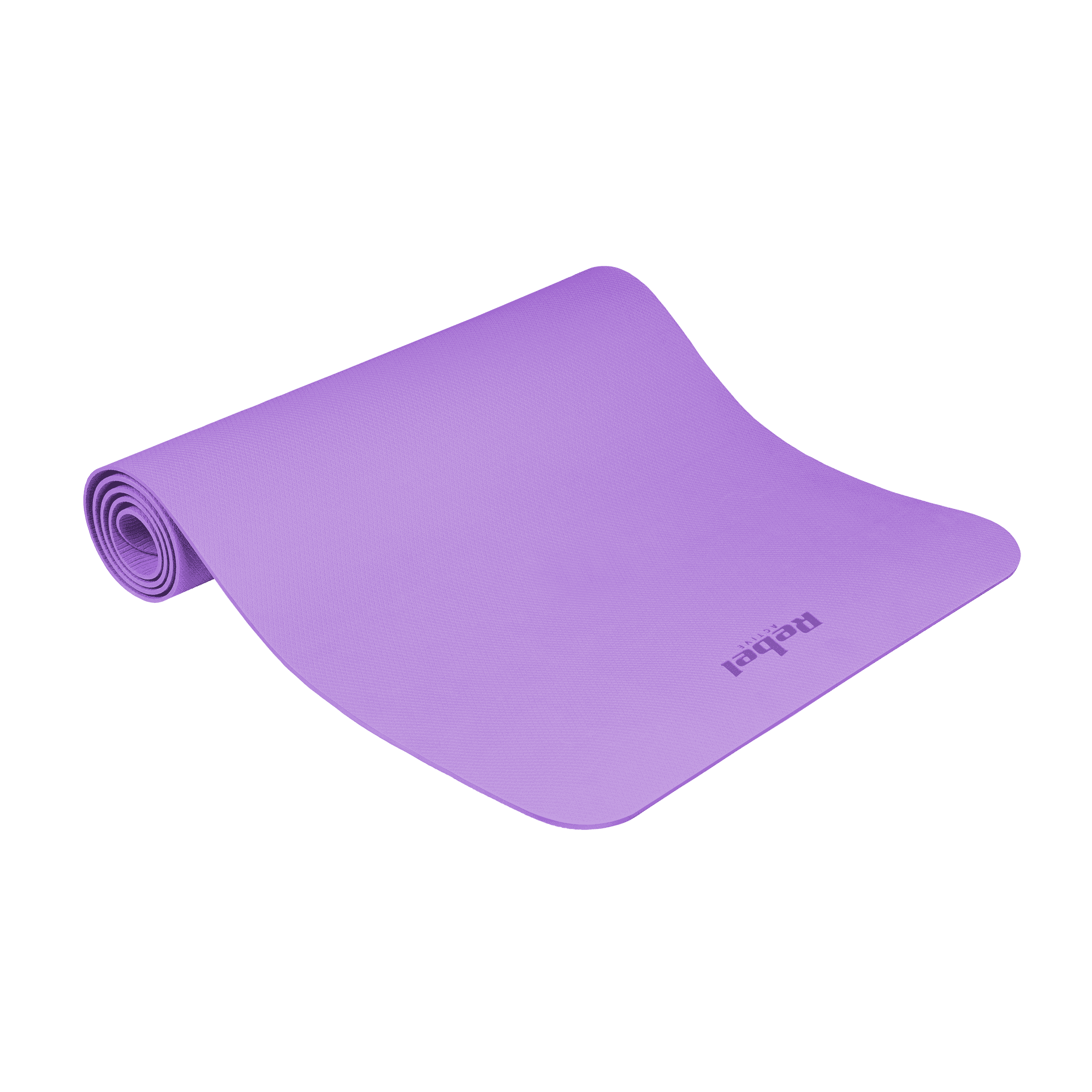 Mata gimnastyczna do ćwiczeń joga, pilates, fitness, 183x61cm, grubość 4mm, materiał TPE, fioletowa, REBEL ACTIVE